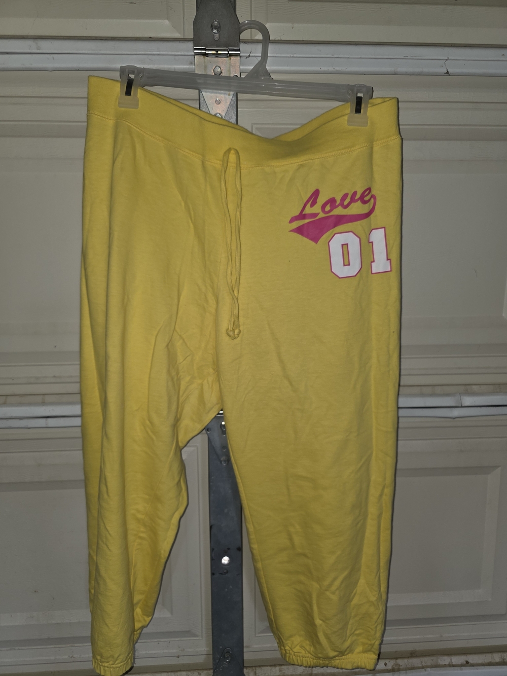 Piper Yellow Sweatpants with Pink 'Love 01' Graphic